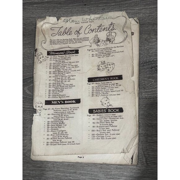 Vintage 1942 Lux Knitting Songbook Table of Contents Paperback - Picture 1 of 5